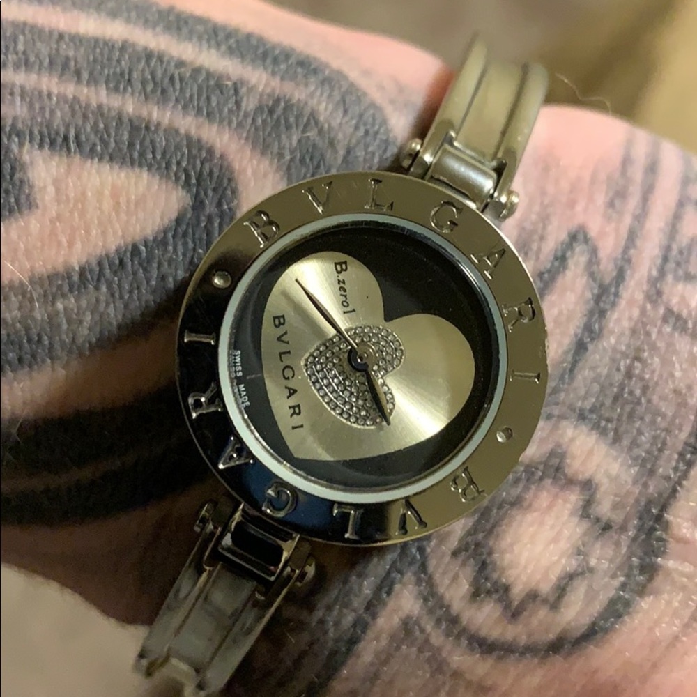 bvlgari diamond heart bangle watch . must see.